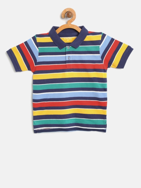 

Juniors by Lifestyle Boys Multicoloured Striped Polo Collar T-shirt, Multi