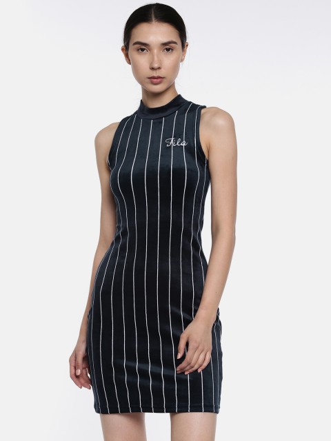 

FILA Women Navy Striped Bodycon Dress, Navy blue