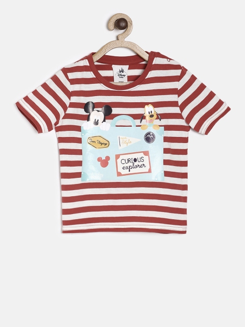 

Juniors by Lifestyle Boys Red and White Striped Round Neck T-shirt
