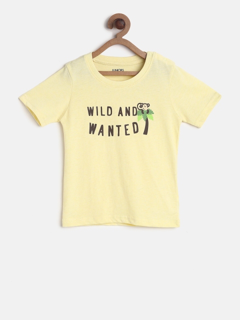 

Juniors by Lifestyle Boys Yellow Printed Round Neck T-shirt