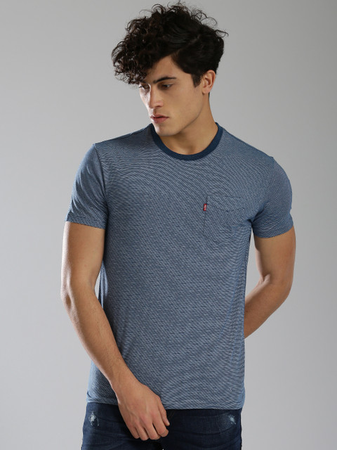 

Levis Men Blue Striped Round Neck T-shirt