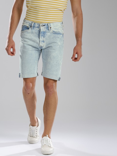 

Levis Men Blue Solid Regular Fit Denim Shorts