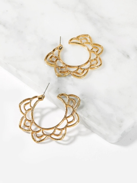 

OOMPH Gold-Toned Floral Half-Hoop Earrings