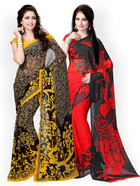 

Vaamsi Pack of Two Printed Sarees, Red