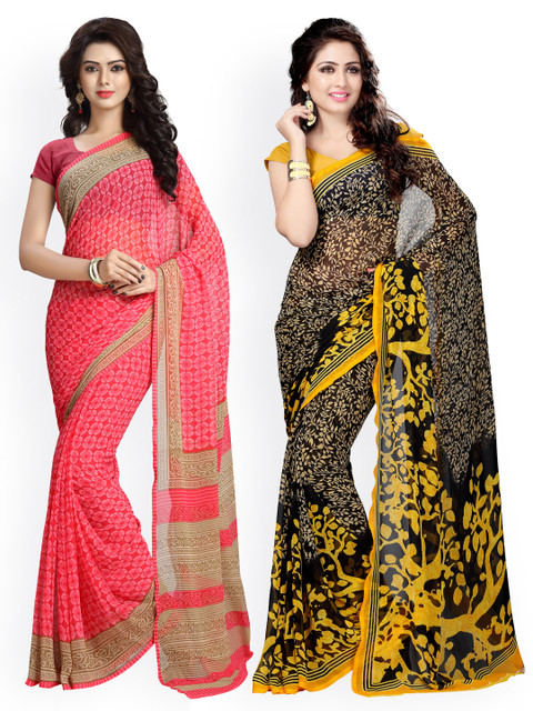 

Vaamsi Pack of Two Printed Sarees, Black