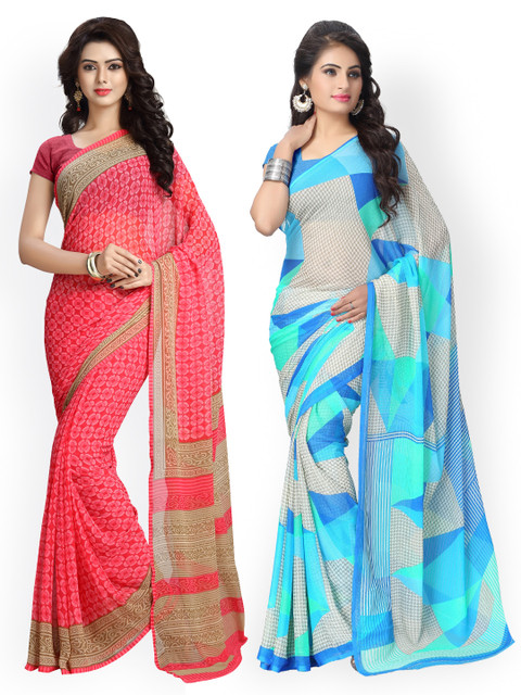 

Vaamsi Pack of Two Printed Sarees, Blue