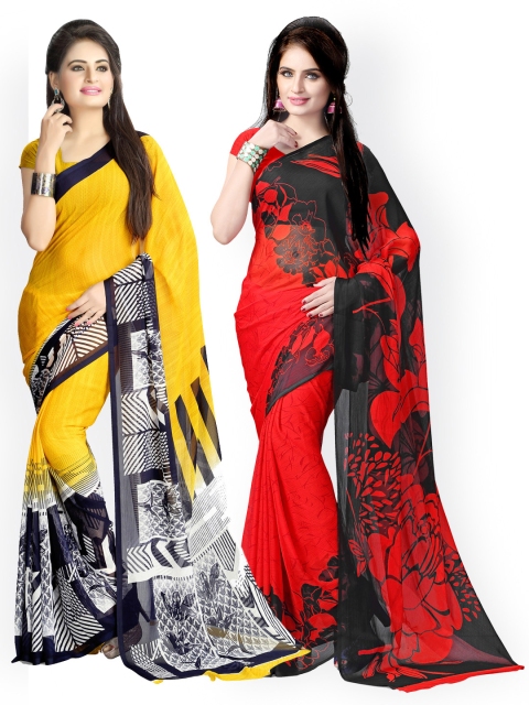 

Vaamsi Pack of Two Printed Sarees, Red