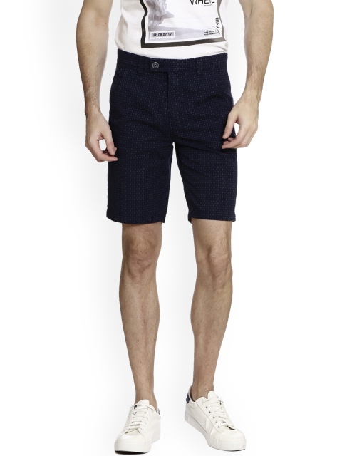 

United Colors of Benetton Men Blue Printed Regular Fit Chino Shorts