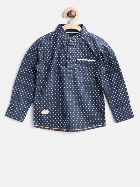 

612 league Boys Navy Regular Fit Printed Casual Shirt, Navy blue
