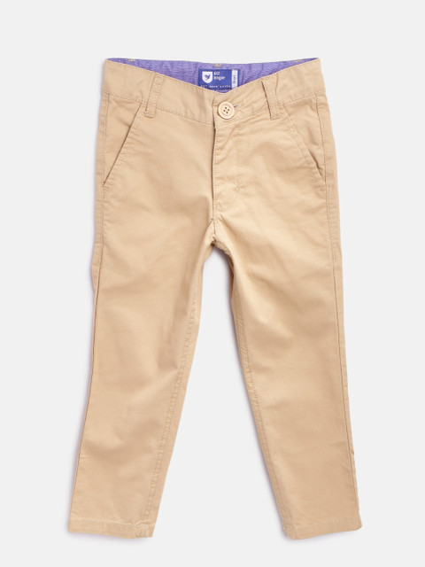 

612 league Boys Beige Solid Chinos