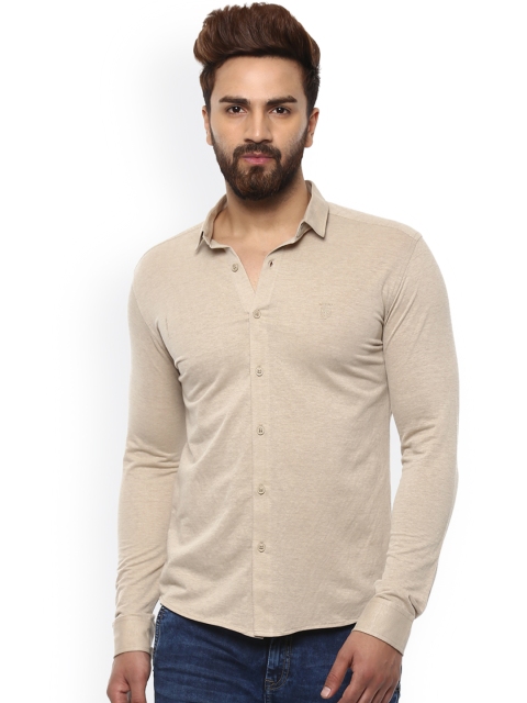 

Mufti Men Beige Standard Slim Fit Solid Casual Shirt