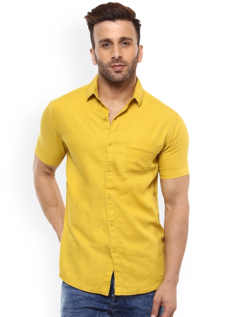 

Mufti Men Yellow Slim Fit Solid Casual Shirt