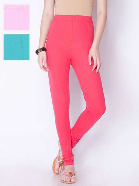

Dollar Missy Pack of 3 Churidar-Length Leggings, Coral