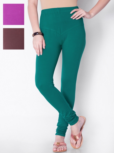 

Dollar Missy Pack of 3 Churidar-Length Leggings, Green