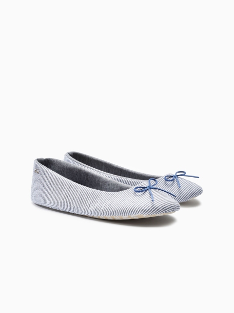 

next Women Blue Striped Ballerinas