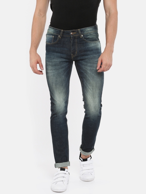 

American Crew Men Blue Slim Fit Mid-Rise Clean Look Stretchable Jeans
