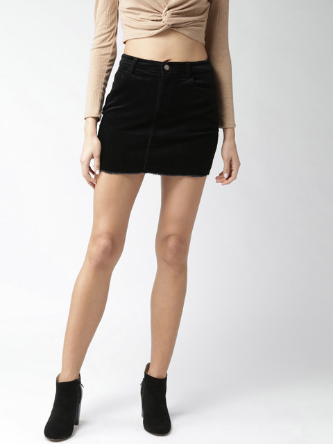 

FOREVER 21 Black Corduroy Mini Pencil Skirt