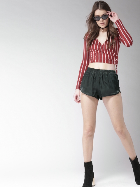 

FOREVER 21 Women Black Solid Shorts