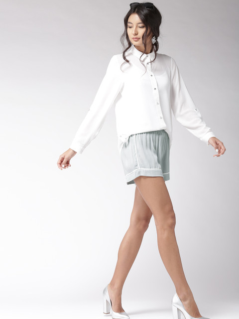 

FOREVER 21 Women Grey Solid Shorts