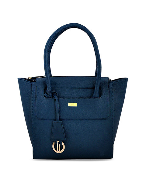 

yelloe Blue Textured Handheld Bag