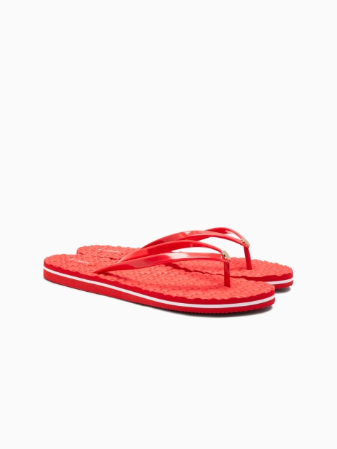 

next Women Red Self Design Thong Flip-Flops