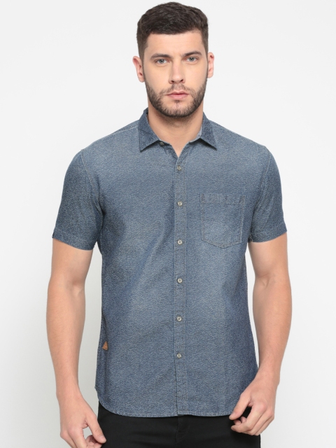 

Numero Uno Men Blue Slim Fit Self Design Casual Shirt