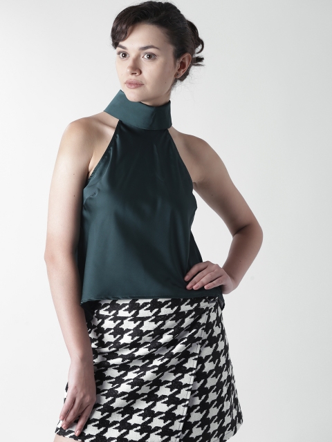 

FOREVER 21 Women Green Solid A-Line Top