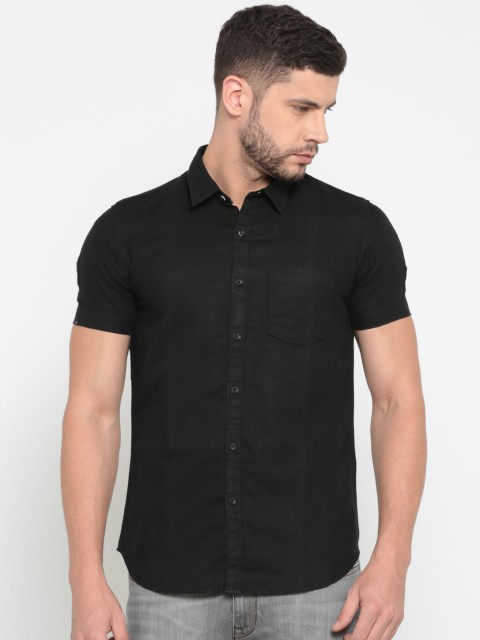 

Numero Uno Men Black Slim Fit Solid Casual Shirt