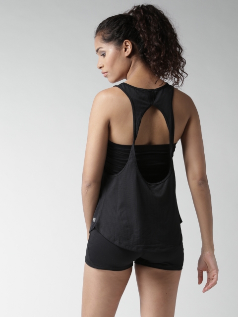 

FOREVER 21 Women Black Solid Styled Back Top