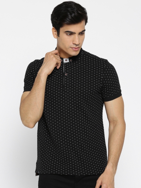 

Numero Uno Men Black Printed Polo Collar T-shirt