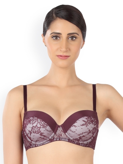 

Triumph Maroon Fashion 122Modern Wired Padded Detachable Straps T-Shirt Bra 7613125597473