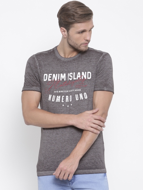 

Numero Uno Men Grey Printed Round Neck T-shirt