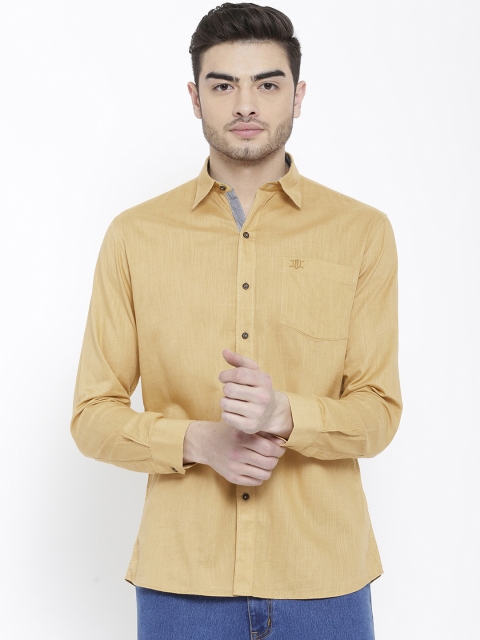 

Duke Men Mustard Smart Regular Fit Solid Casual Shirt