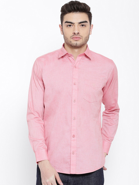

Duke Men Pink Smart Regular Fit Solid Casual Shirt