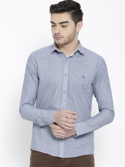 

Duke Men Grey Smart Regular Fit Printed Casual Shirt