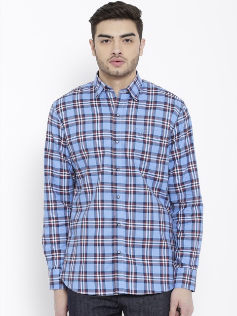 

Duke Men Blue Smart Regular Fit Checked Casual Shirt