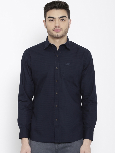 

Duke Men Navy Blue Smart Regular Fit Self Design Casual Shirt