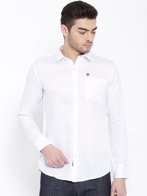 

Duke Men White Smart Regular Fit Solid Casual Shirt