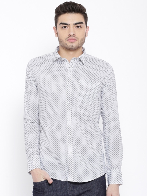 

Duke Men White & Grey Regular Fit Printed Casual Shirt