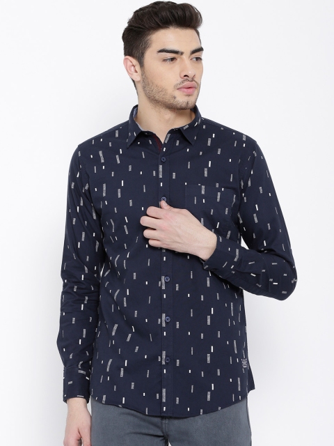 

Duke Men Navy Blue Smart Regular Fit Printed Casual Shirt