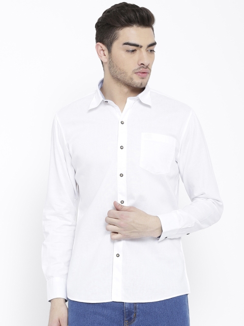 

Duke Men White Smart Regular Fit Solid Casual Shirt