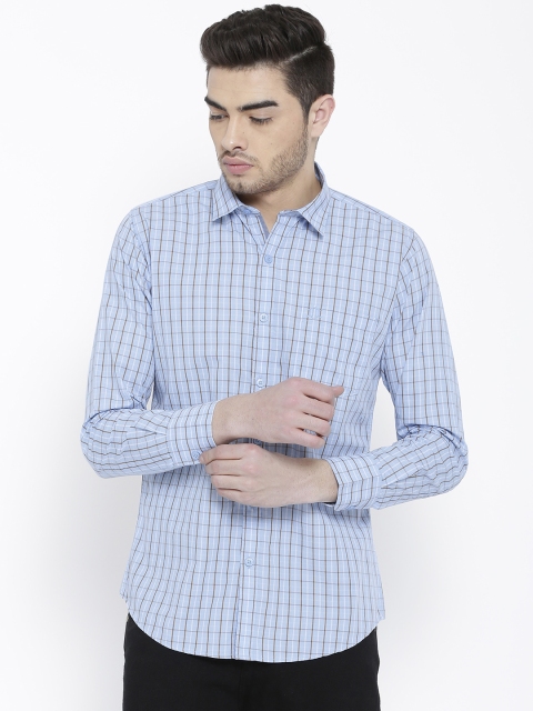 

Duke Men Blue Smart Regular Fit Checked Casual Shirt