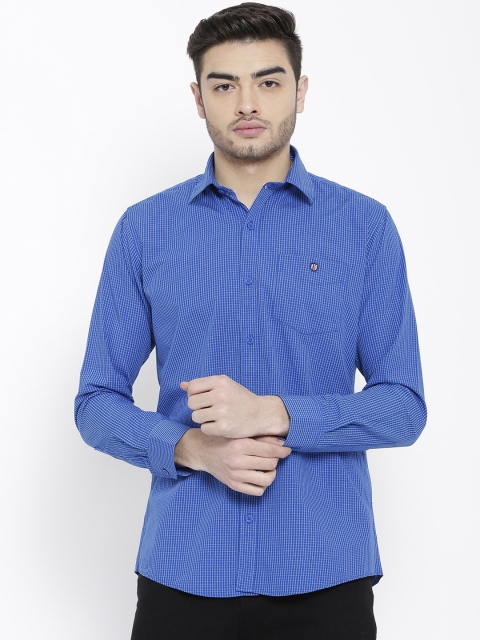 

Duke Men Blue Smart Regular Fit Checked Casual Shirt