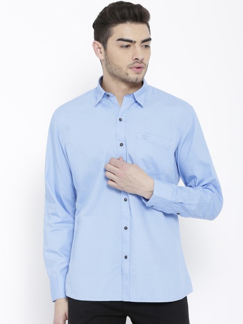 

Duke Men Blue Smart Regular Fit Self Design Casual Shirt