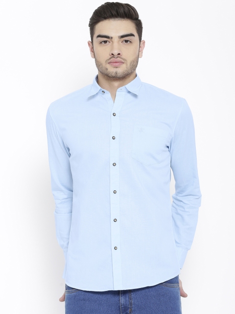 

Duke Men Blue Smart Regular Fit Solid Casual Shirt