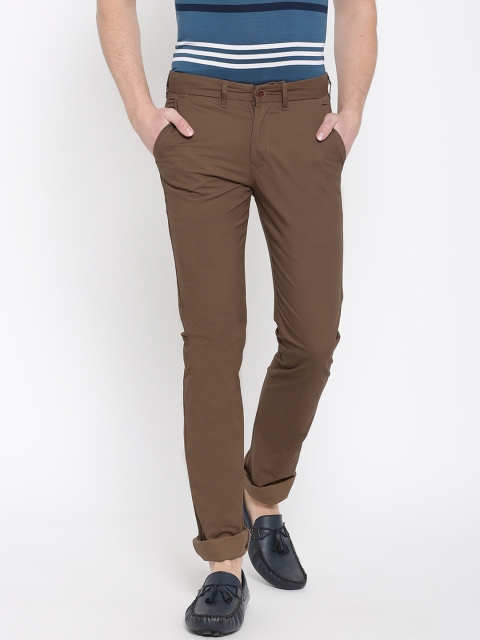 

Duke Men Brown Smart Regular Fit Solid Chinos