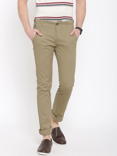

Duke Men Khaki Smart Regular Fit Solid Chinos