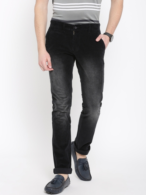 

Duke Men Black & Grey Smart Regular Fit Self Design Chinos