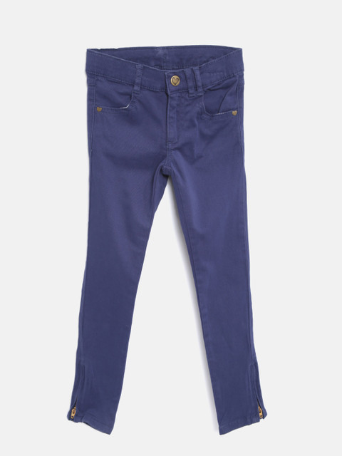 

mothercare Girls Navy Regular Fit Solid Trousers, Navy blue