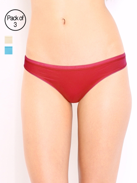 

Strings Women Pack of 3 Bikini Briefs, Red